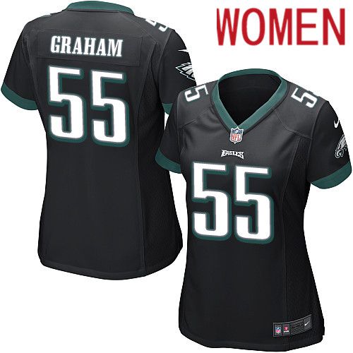 Women Philadelphia Eagles #55 Brandon Graham Nike Black Game NFL Jersey->women nfl jersey->Women Jersey